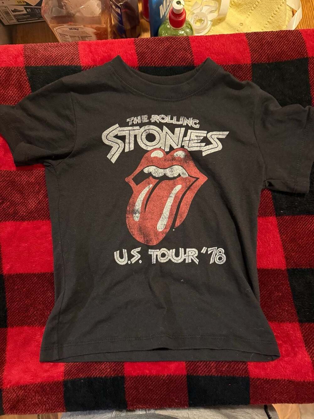 The Rolling Stones US Tour '78 Graphic T-Shirt Black Size 4T